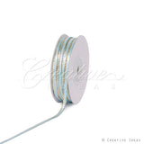1/8" Satin With Gold Edge Ribbon - 50 Yards (Light Blue)