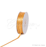1/8" Satin With Gold Edge Ribbon - 50 Yards (Light Gold)