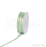 1/8" Satin With Gold Edge Ribbon - 50 Yards (Mint Green)
