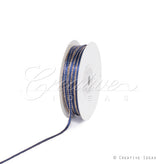 1/8" Satin With Gold Edge Ribbon - 50 Yards (Navy Blue)
