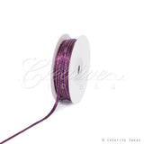 1/8" Satin With Gold Edge Ribbon - 50 Yards (Plum)
