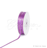 1/8" Satin With Gold Edge Ribbon - 50 Yards (Purple)