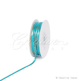 1/8" Satin With Gold Edge Ribbon - 50 Yards (Turquoise)