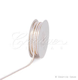 1/8" Satin With Gold Edge Ribbon - 50 Yards (White)