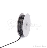 1/8" Satin With Silver Edge Ribbon - 50 Yards (Black)