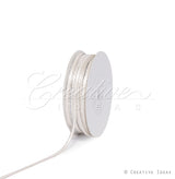 1/8" Satin With Silver Edge Ribbon - 50 Yards (Ivory)