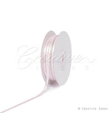 1/8" Satin With Silver Edge Ribbon - 50 Yards (Light Pink)