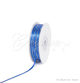 1/8" Satin With Silver Edge Ribbon - 50 Yards (Royal Blue)