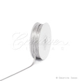 1/8" Satin With Silver Edge Ribbon - 50 Yards (Silver)