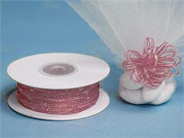 1/8"x50 yards Mauve Organza Pull Bows Ribbon with Iridescent Edge