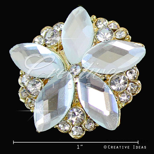 1" Bejeweled Daisy Rhinestone Accessories-10 Yds (Gold)