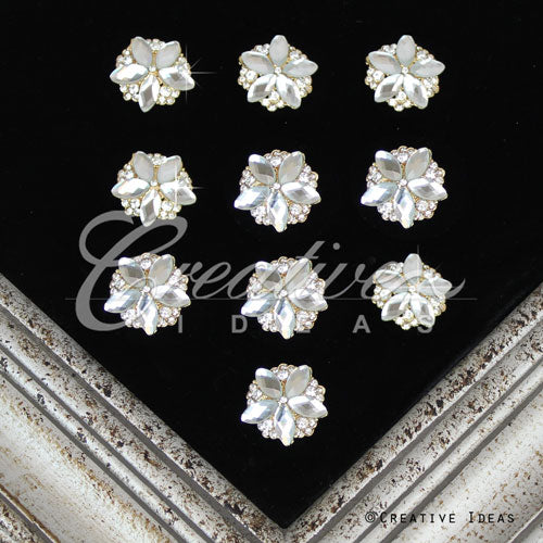 1" Bejeweled Daisy Rhinestone Accessories-10 Yds (Gold)