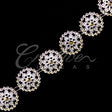 1" Circular Floral Bedazzle Trim-4.5 Meters (Silver)