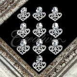 1" Crystal Cone Rhinestone Accessories-10 Pcs (Silver)