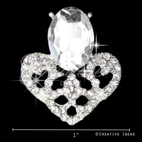 1" Crystal Cone Rhinestone Accessories-10 Pcs (Silver)