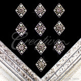 1" Diamond Frame Rhinestone Accessories-10 Pcs (Silver)