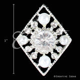 1" Diamond Frame Rhinestone Accessories-10 Pcs (Silver)