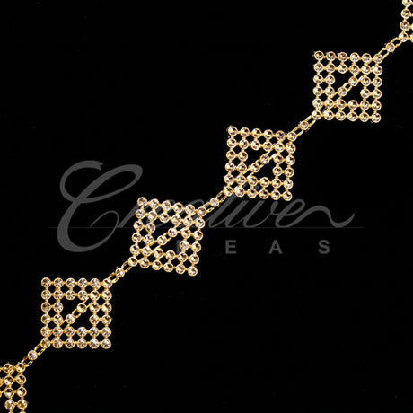 1" Diamond Shape Bedazzle Trim-4.5 Meters (Gold)
