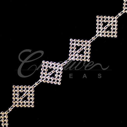 1" Diamond Shape Bedazzle Trim-4.5 Meters (Silver)