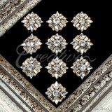 1" Gems Burst Rhinestone Accessories-10 Pcs (Gold)