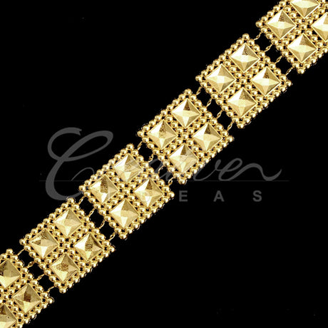 1" Square Bling Bedazzle Trim-4.5 Meters (Gold)