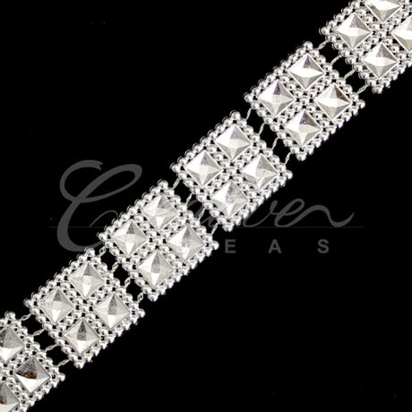 1" Square Bling Bedazzle Trim-4.5 Meters (Silver)