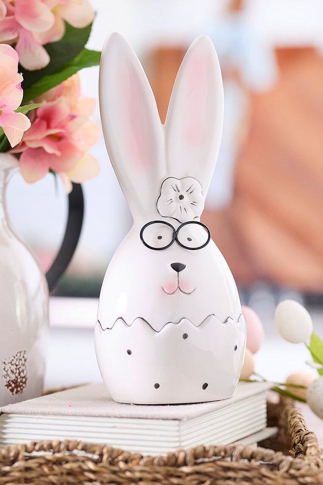 10.12" Ceramic Bunny w/ Glasses