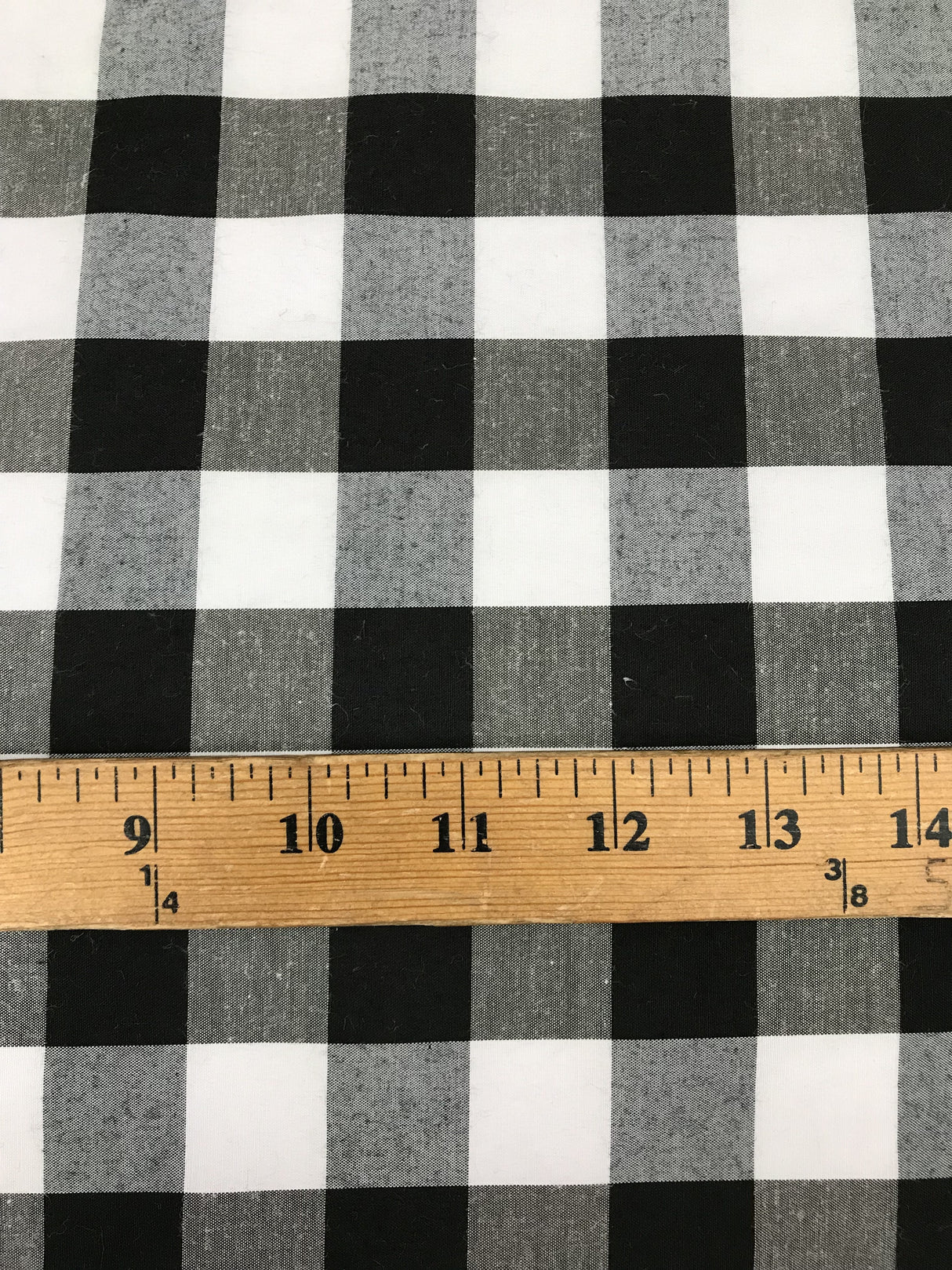 Black Gingham Checkered Poly Cotton Fabric - Black Gingham, 58/59" Width