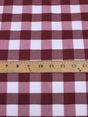 Burgundy Gingham Checkered Poly Cotton Fabric - Burgundy Gingham, 58/59" Width