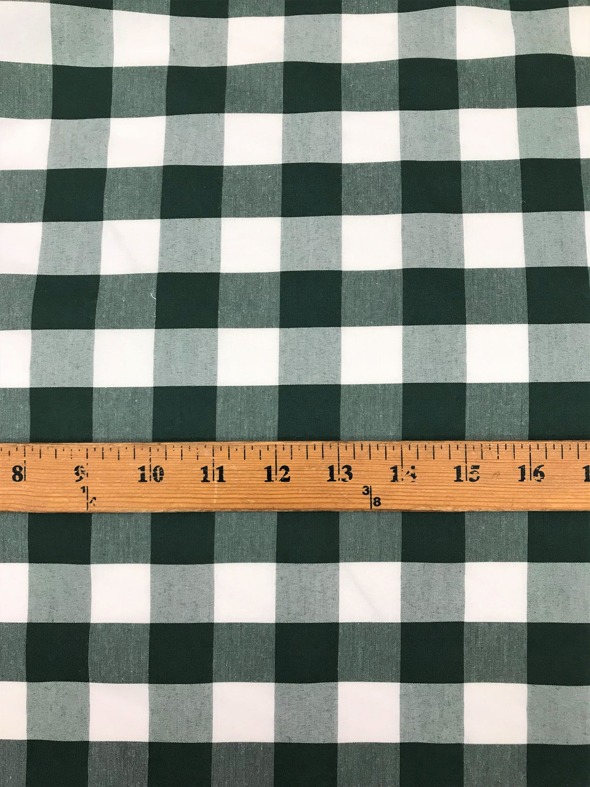 Hunter Green Gingham Checkered Poly Cotton Fabric - Hunter Green Gingham Checkered, 58/59" Width