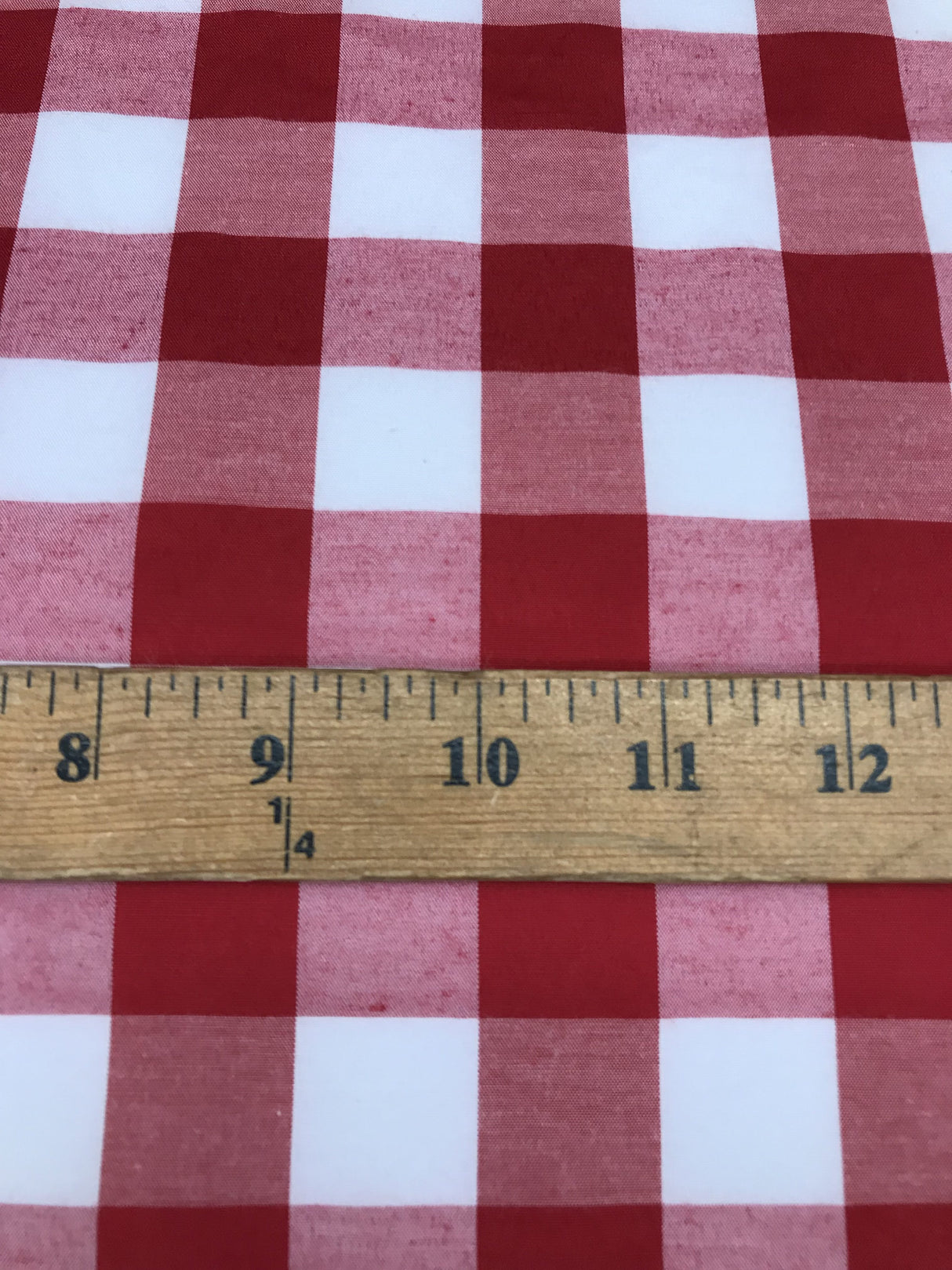 1 Inch Red Gingham Checkered Poly Cotton Fabric - Red Gingham Checkered, 58/59" Width