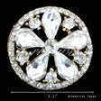 1.1" Daisy Flower Rim Rhinestone Accessories-10 Pcs (Gold)