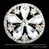 1.1" Daisy Flower Rim Rhinestone Accessories-10 Pcs (Gold)