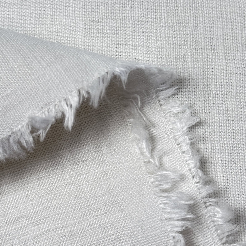 Stretch Linen Cotton Blend Ivory Fabric