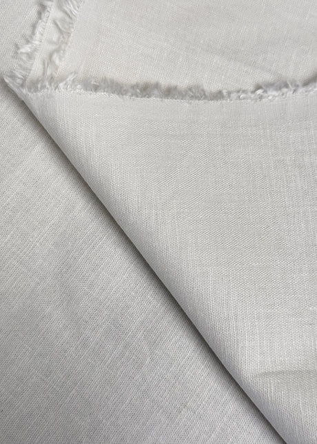 Stretch Linen Cotton Blend Ivory Fabric
