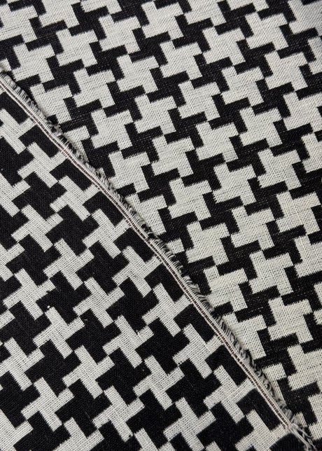Linen Windmill Interwoven Black Off-White