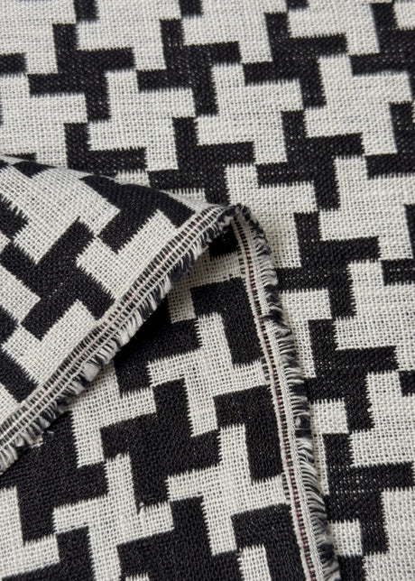 Linen Windmill Interwoven Black Off-White