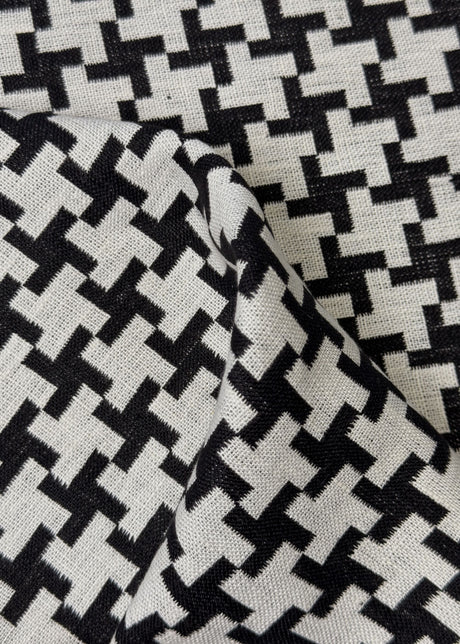 Linen Windmill Interwoven Black Off-White