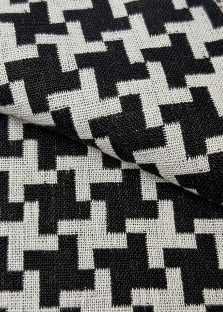 Linen Windmill Interwoven Black Off-White