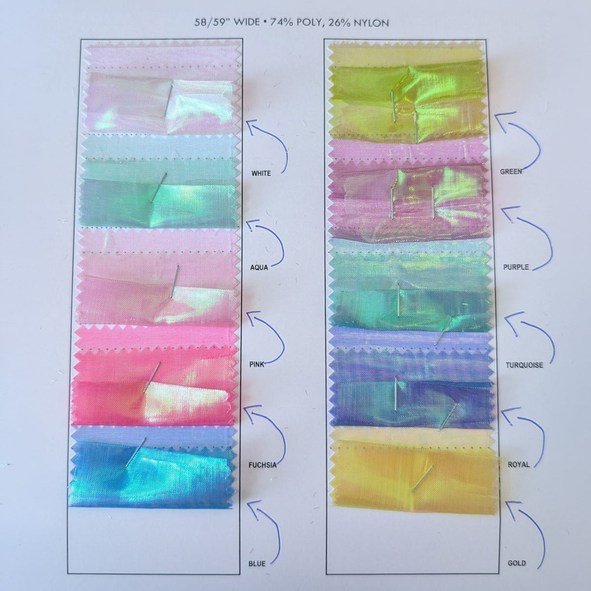 Pearlized Shimmer Organza Fabric - White, 60" Wide (1 Yard)