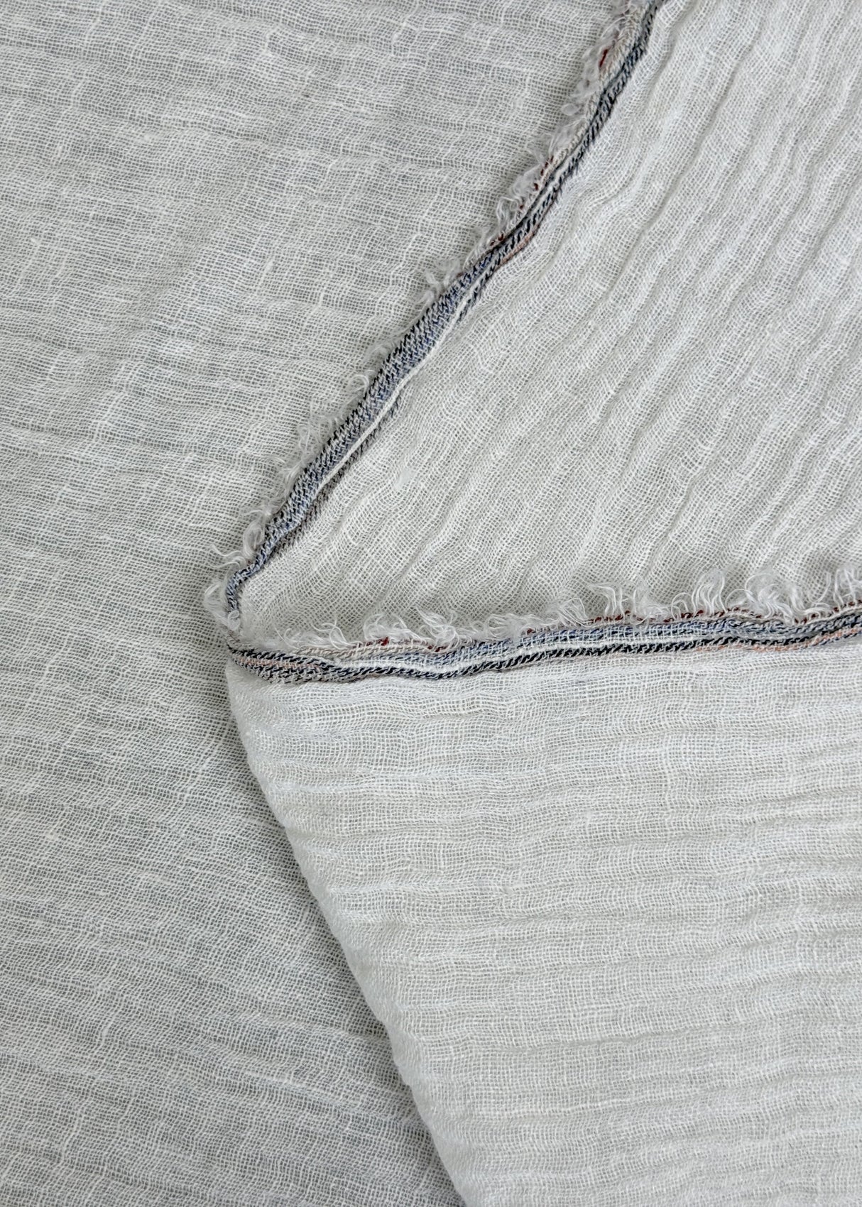 Linen Crinkled Gauze Ivory Fabric