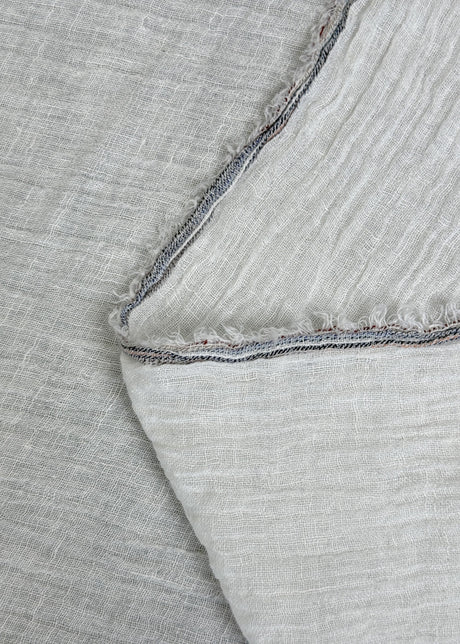 Linen Crinkled Gauze Ivory Fabric