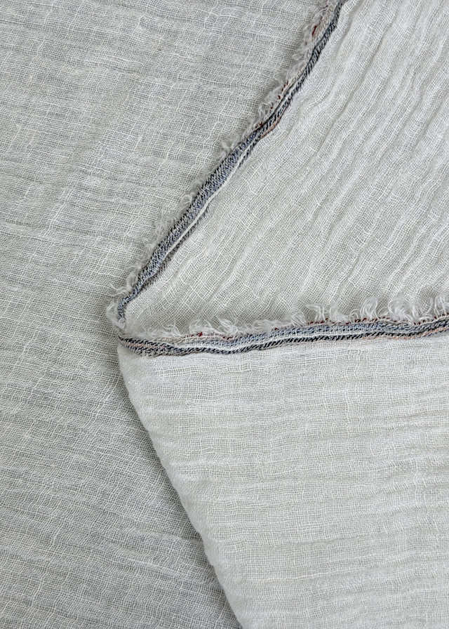 Linen Crinkled Gauze Ivory Fabric