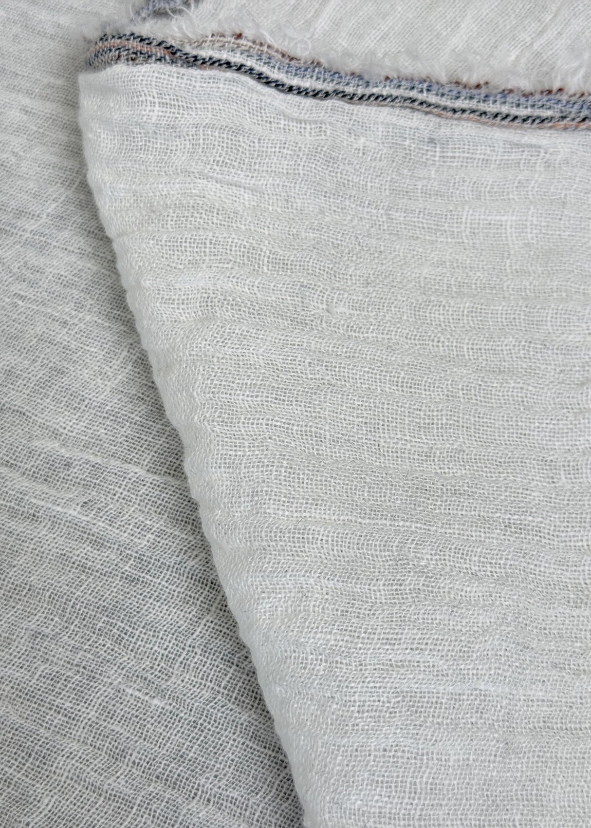 Linen Crinkled Gauze Ivory Fabric