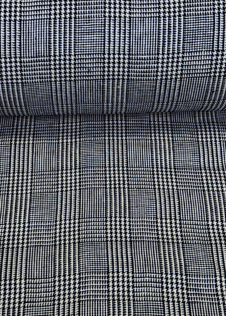 Linen Houndstooth Checker Navy Off-White