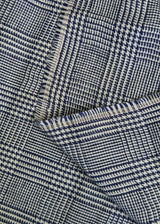 Linen Houndstooth Checker Navy Off-White