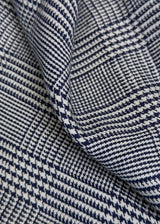 Linen Houndstooth Checker Navy Off-White