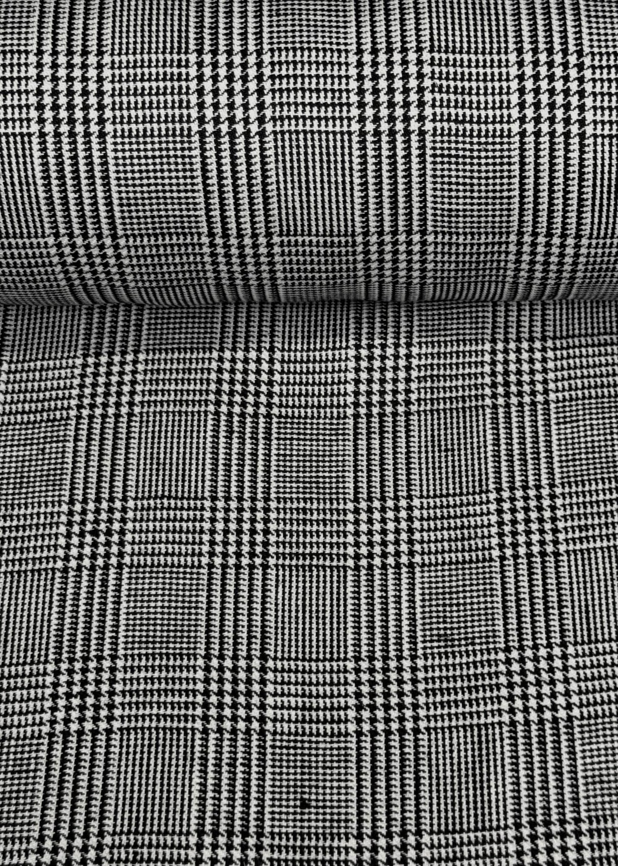Linen Houndstooth Checker Black Off-White