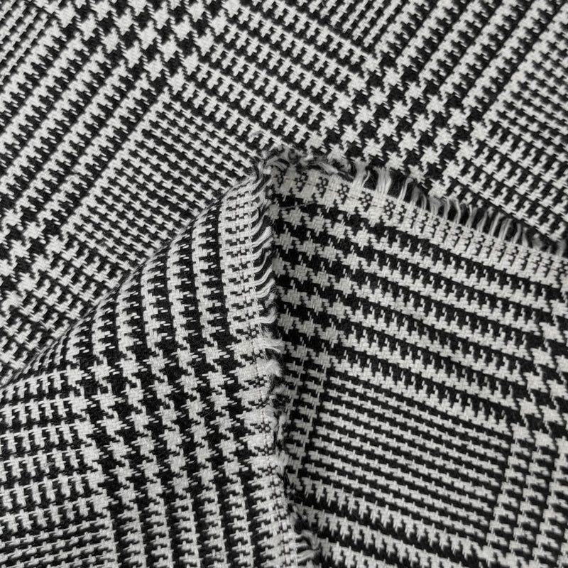 Linen Houndstooth Checker Black Off-White