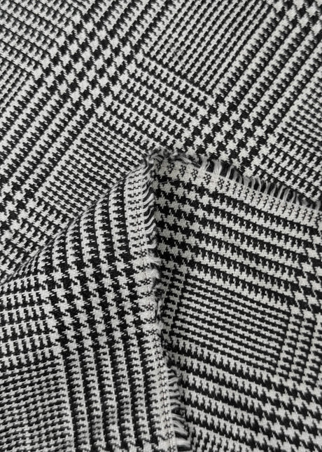Linen Houndstooth Checker Black Off-White